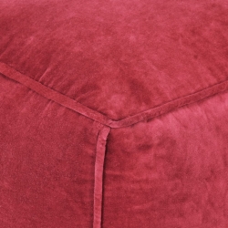 Puf, aksamit bawełniany, 40 x 40 x 40 cm, czerwony
