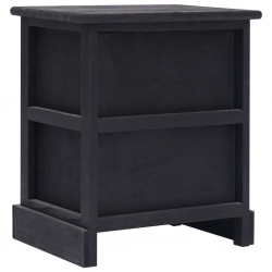 Szafki nocne, 2 szt., czarne, 38x28x45 cm, drewno paulownia