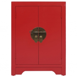 Szafka nocna, czerwona, 38 x 28 x 52 cm, drewno paulownia