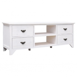 Szafka pod TV, antyczna biel, 115 x 30 x 40 cm, drewno