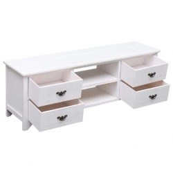 Szafka pod TV, antyczna biel, 115 x 30 x 40 cm, drewno