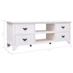 Szafka pod TV, antyczna biel, 115 x 30 x 40 cm, drewno