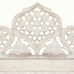 Parawan 4-panelowy, rzeźbiony, biały, 160x165 cm, drewno mango