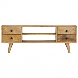 Szafka pod TV, 110 x 35 x 40 cm, lite drewno mango
