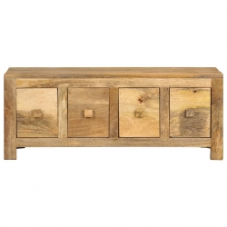 Stolik kawowy z 4 szufladami, 90x50x35 cm, lite drewno mango