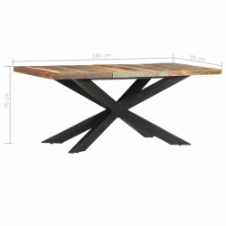 Stół do jadalni, 180x90x76 cm, lite drewno z odzysku