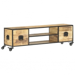Szafka pod TV, 130 x 30 x 39 cm, lite drewno mango
