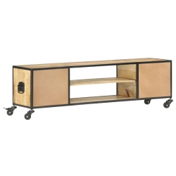 Szafka pod TV, 130 x 30 x 39 cm, lite drewno mango