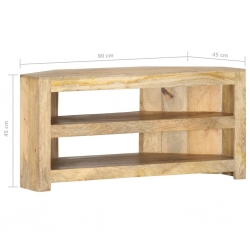 Narożna szafka pod TV, 90x45x45 cm, lite drewno mango