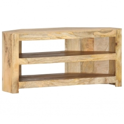 Narożna szafka pod TV, 90x45x45 cm, lite drewno mango