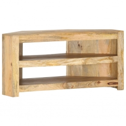 Narożna szafka pod TV, 90x45x45 cm, lite drewno mango