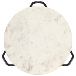 Stolik kawowy, biały, 40x40x40 cm, kamień o teksturze marmuru