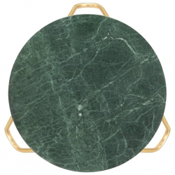 Stolik kawowy, zielony, 65x65x42 cm, kamień o teksturze marmuru