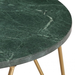 Stolik kawowy, zielony, 65x65x42 cm, kamień o teksturze marmuru