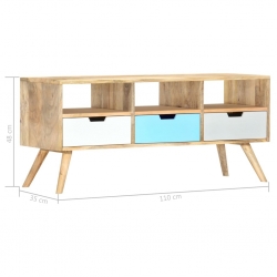 Szafka pod TV, 110 x 35 x 48 cm, lite drewno mango