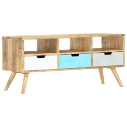 Szafka pod TV, 110 x 35 x 48 cm, lite drewno mango