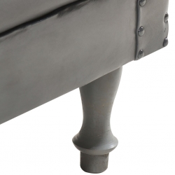 Fotel klubowy, szary, prawdziwa skóra