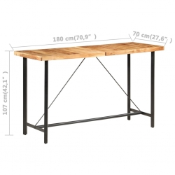 Stolik barowy, 180x70x107 cm, lite drewno akacjowe