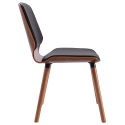 Krzesła stołowe, 2 szt., czarne, obite sztuczną skórą
