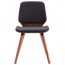 Krzesła stołowe, 2 szt., szare, tapicerowane tkaniną