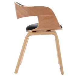 Krzesła stołowe, 2 szt., gięte drewno i ekoskóra