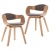 Krzesła stołowe, 2 szt., gięte drewno i tkanina w kolorze taupe