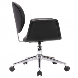 Obrotowe krzesło stołowe, czarne, sztuczna skóra