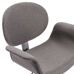 Obrotowe krzesło do jadalni, szare, tapicerowane tkaniną