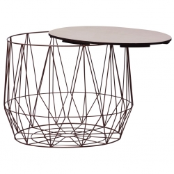 Stoliki kawowe, 2 szt., miedziane