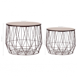 Stoliki kawowe, 2 szt., miedziane