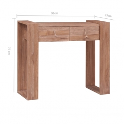 Stolik konsola, 90x35x75 cm, lite drewno tekowe