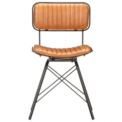 Krzesła stołowe, 2 szt., czarno-brązowe, naturalna kozia skóra