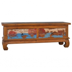 Szafka pod TV, 110 x 35 x 40 cm, lite drewno tekowe z odzysku
