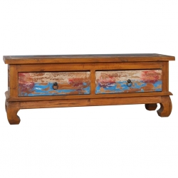 Szafka pod TV, 110 x 35 x 40 cm, lite drewno tekowe z odzysku