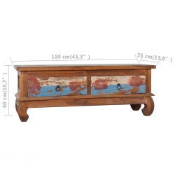 Szafka pod TV, 110 x 35 x 40 cm, lite drewno tekowe z odzysku