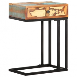 Stolik boczny w kształcie U, 45x30x61 cm, lite drewno z odzysku