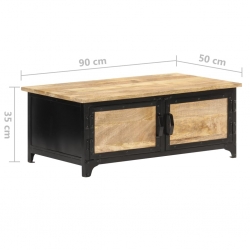 Stolik kawowy, 90 x 50 x 35 cm, lite drewno mango