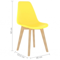 Krzesła stołowe, 2 szt., żółte, plastik