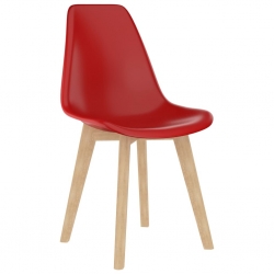 Krzesła stołowe, 4 szt., czerwone, plastik