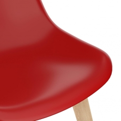 Krzesła stołowe, 4 szt., czerwone, plastik