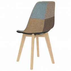 Krzesła stołowe, 2 szt., patchwork, szare, tkanina