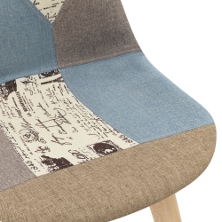 Krzesła stołowe, 2 szt., patchwork, szare, tkanina