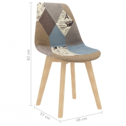 Krzesła stołowe, 2 szt., patchwork, szare, tkanina