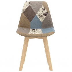 Krzesła stołowe, 4 szt., patchwork, szare, tkanina