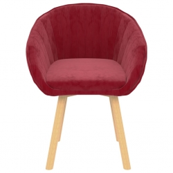 Krzesło stołowe, winna czerwień, obite aksamitem