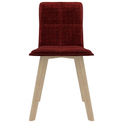 Krzesła stołowe, 4 szt., czerwone wino, tapicerowane tkaniną