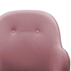Fotel bujany, różowy, tapicerowany aksamitem