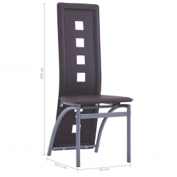 Krzesła stołowe, 6 szt., brązowe, sztuczna skóra