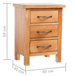 Szafki nocne, 2 szt., 40x30x54 cm, lite drewno dębowe
