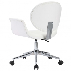 Obrotowe krzesła stołowe, 2 szt., białe, sztuczna skóra